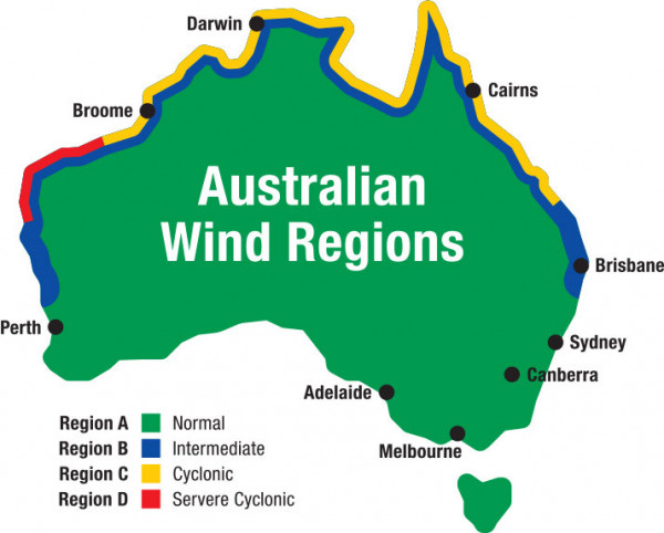 Australian wind zones for shed building