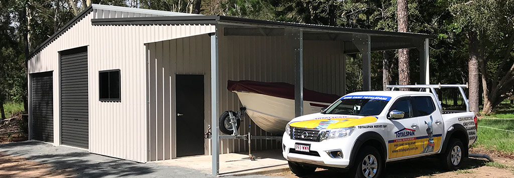 Hervey Bay Shed with Awning - Totalspan Australia