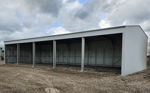 large open front machinery Shed